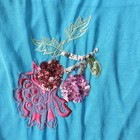 Vintage Victorias Secret Xs Turquoise Sequin Embroidered Floral Cami Y2k Festive