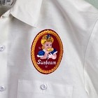 Vtg Little Miss Sunbeam Bread Rivco White Advertising Work Shirt Jack Large Usa