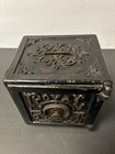Antique Circa 1879 Large Cast Iron Royal Safe Deposit Toy Bank With Combination