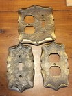 Lot 3 Vtg Amerock Carriage House Wall Switch outlet Plates covers Antique Brass