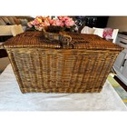 Antique Wicker Picnic Basket  Large Size Must See