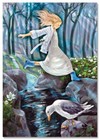 Young Girl Spring Day Seagul Art Sytaya Russian New Modern Postcard