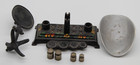 Vintage Miniature Cast Iron Balance Scale With  4 Weights   Scoop