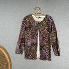 Premise Studio Cardigan Floral Flower Print Size L Button Up Knit