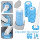 Disposable Toilet Brush Set Bowl Cleaning System Cleaners 18 24 Refills  p