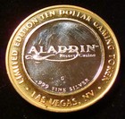 Vintage Aladdin  10 Casino  999 Fine Silver Strike Las Vegas Nevada