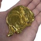 Vintage Signed 1973 Mimi Di N Belt Buckle Oversized Goldtone Hound Dog Rare Find