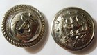 2 Vintage 38 Mm Xx Large Overcoat Silver Tone Metal Usa Navy Buttons Lot 52324