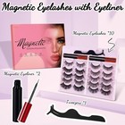 10 Pairs Magnetic Eyelashes Kit Reusable 3d Natural Lashes Eyeliner Tweezers