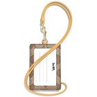 Coach Logo Monogram Id Card Holder Wallet With Lanyard Strap Yellow   Tan