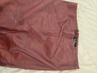 Lulus Women s Burgundy Faux Leather Pencil Skirt Knee Length Back Zip Slit L