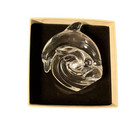 Steuben Glass Dolphin Wave Hand Cooler Crystal Paperweight Lloyd Atkins Boxed