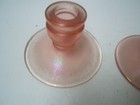 Vintage Fenton Rose Stretch Pink Velva Candlestick Holders Pair Of 2 Orig Label