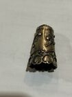 Vintage Taxco Mexico 925 Sterling Silver Ornate Swirl   Flowers Thimble 1   