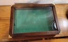 Vintage Walnut Wood   Glass Jewelry Or Knife Collection Display Case 18x12x4 