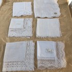 Vintage Hankies Lot Of  20  Whites With Wedding Lace  For Weddings Tea Showers