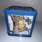 Vintage Winnie The Pooh Musical Jack-in-the-box Blue Metal Tin Classic Pooh Toy
