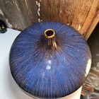 Large Vintage Bulbous Ceramic Vase Drip Glaze Pattern Blue-purple-orange Huge