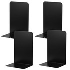 Large Book Ends  Heavy Duty Metal Bookends  2 Pairs 4 Pieces Book Black