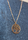 Rose Gold Plated Sterling Silver Tree Of Life Necklace 16 25  1 