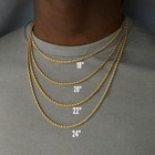 2 3 4mm 316l Stainless Steel Women Men Rope Chains Necklaces 18-32  