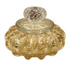 Vintage Seguso Murano Art Glass Powder Box Gold   Silver Leaf Bullicante 1950s