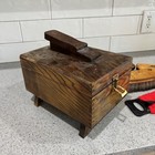 Vintage Shoe Shine Box With Accessories Brushes Polish Etc Used Preowned 