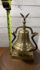 Vintage Brass Nautical Ship Bell  school Bell  Eagle On Top Attached Wall Mount