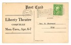 1931 Postcard  The Big Trail - John Wayne  Liberty Theatre  Coquille  Or   rare 