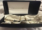 Versace Mod  1229-b Gold Metal Full Rim Eyeglass Frames 50-15 140 Greek Key
