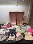 Vintage Red Steamer Doll Wardrobe Trunk Case Large With Clothes   Acc  18   x9   x9   