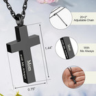 Cremation Cross Necklace For Ashes Stainless Steel Cross Urn Pendant Ashes Holde