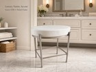 Gatco 1358 19-1 2  Metal Frame Leather Cushion Vanity Stool - Nickel
