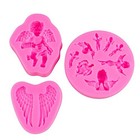   3 Pack Angel And Cherub Molds Silicone Wings Fondant Mold Cake Decorating