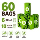 Dog Poop Bags 60 Count Compostable Biodegradable Unscented Pet Waste Refill Roll