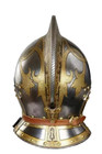 Medieval Steel Burgonet Helmet 20 Gauge Armor Knight Polished Brass Collectible