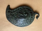 Byzantine Large  Bronze Decorated Belt Buckle  12-14 Th Cent    A Piece Of Art 