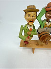  6  Vtg Wood Carved Bottle Stopper Lot Cork German Italy Anri Mechanical Rare