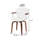 Mid-century Modern Swivel Dining Chairs Set Of 2 - 21 3  W X 31 5  H - White