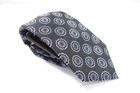 Tasso Elba Ravenna Geo Print Gray Blue 3 Inch Width 100  Silk Neck Tie Mens New 