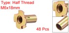 48pcs M6x18mm T-nuts 4 Pronged Tee Nut Carbon Steel Threaded Inserts For Wood