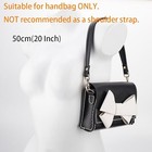  Black Genuine Leather Purse Strap 50cm 20 Inch  Bag Handle Replacement 
