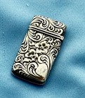 Sterling Match Safe Vesta Art Nouveau Mono