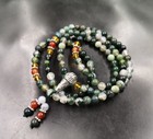 6mm Tibetan Buddhist 108 Moss Agate Prayer Beads Lama Amulet Necklace   Bracelet