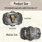 Cowboy Belt Buckle For Men Women Longhorn Bull Western Belt Buckles