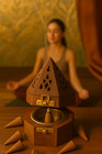 Wooden Incense Burner   Handmade Pyramid Loban Dan With Brass Latch