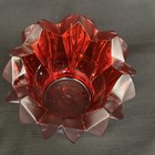 Bohemia Crystal Red Votive Flower Candle Holder Made In Czech Republic