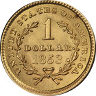 1853-p Type 1 Liberty Gold  1 Choice Bu   Details Superb Eye Appeal