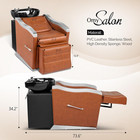 Backwash Ceramic Shampoo Bowl Sink Chair Station Spa Salon Beauty Bowls Brown