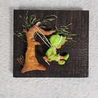 Vintage Ceramic Girl On Swing Tree Wall Plaque 6  Rustic Wood Folk Art Decor